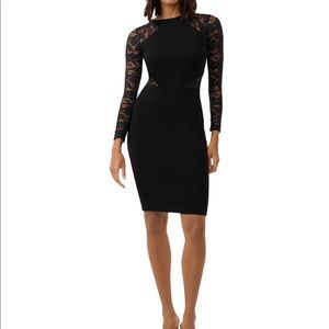 French connection black dress with lace arms!